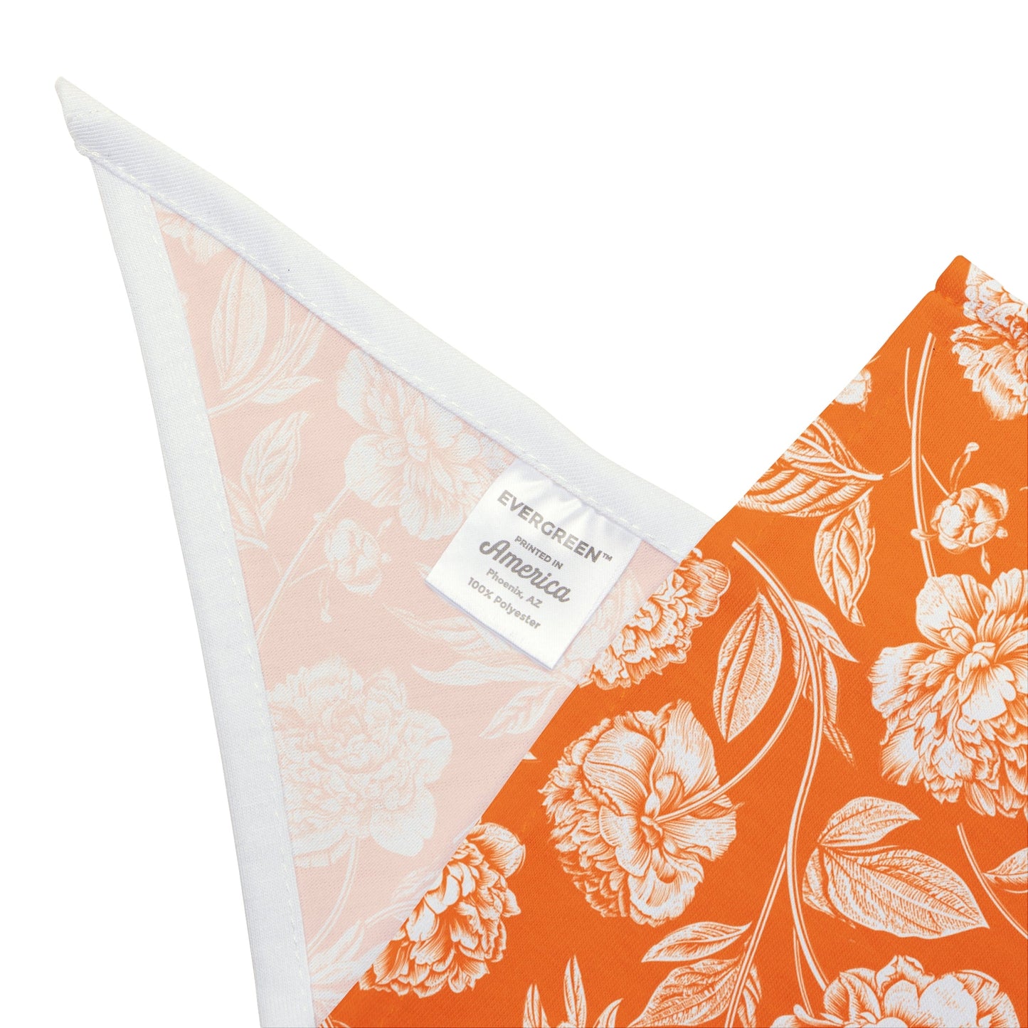 Pet Bandana | Orange & White | Peony