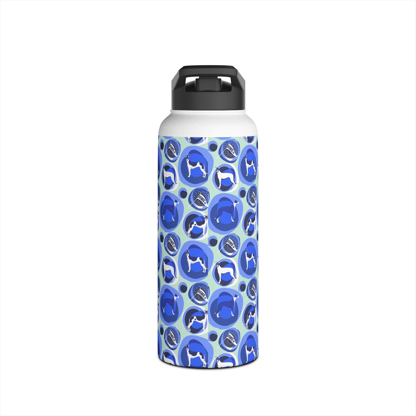 Insulated Water Bottle | Greyhounds | Teal Bubbles
