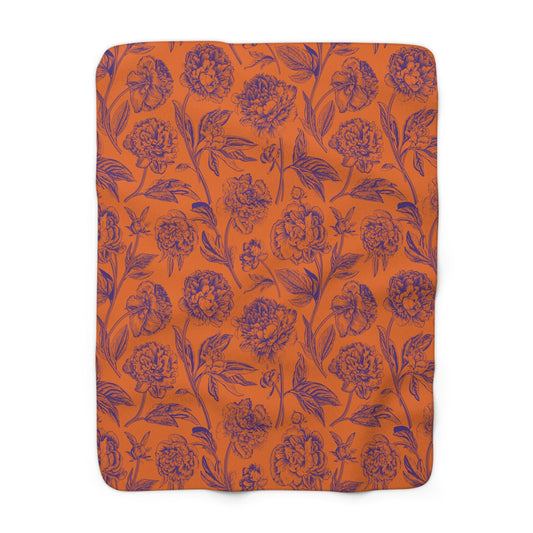 Sherpa Fleece Blanket | Clemson, South Carolina | Peony