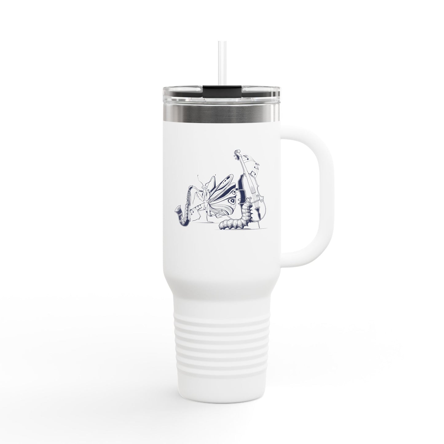 NYP 40oz Insulated Travel Mug with Handle | Caterpillar Symphony