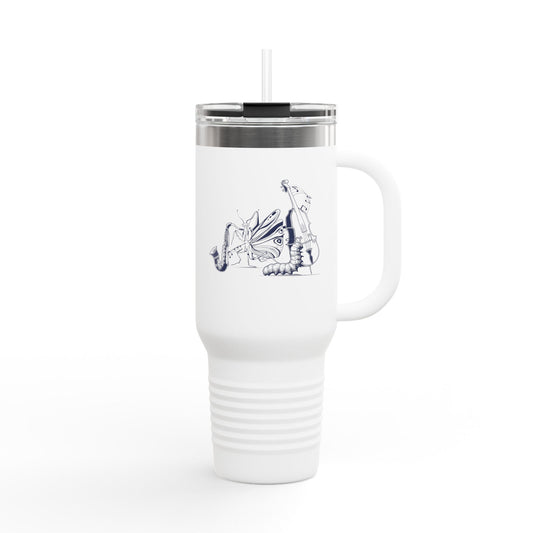 NYP 40oz Insulated Travel Mug with Handle | Caterpillar Symphony