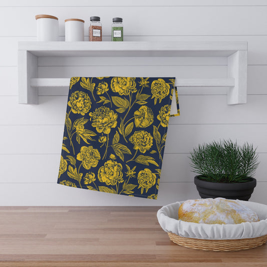 Tea Towels | Yellow & Blue | Peony