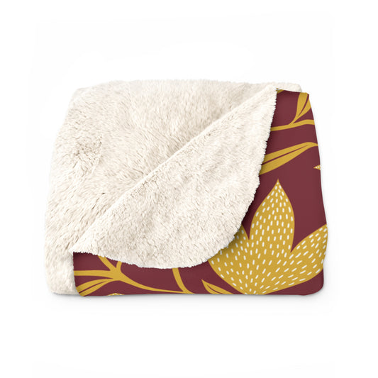Sherpa Fleece Blanket- Personalized | Red & Yellow | Laurel