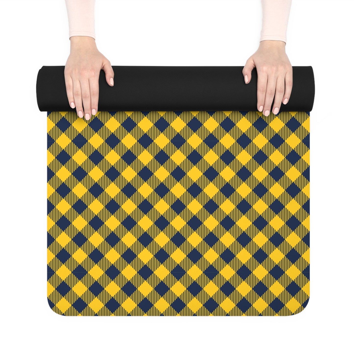 Yoga Mat | Yellow & Blue | Gingham