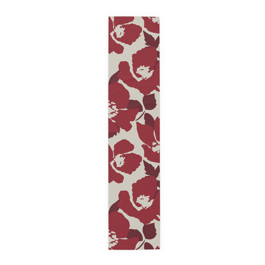 Table Runner | Maroon & White | Poppy