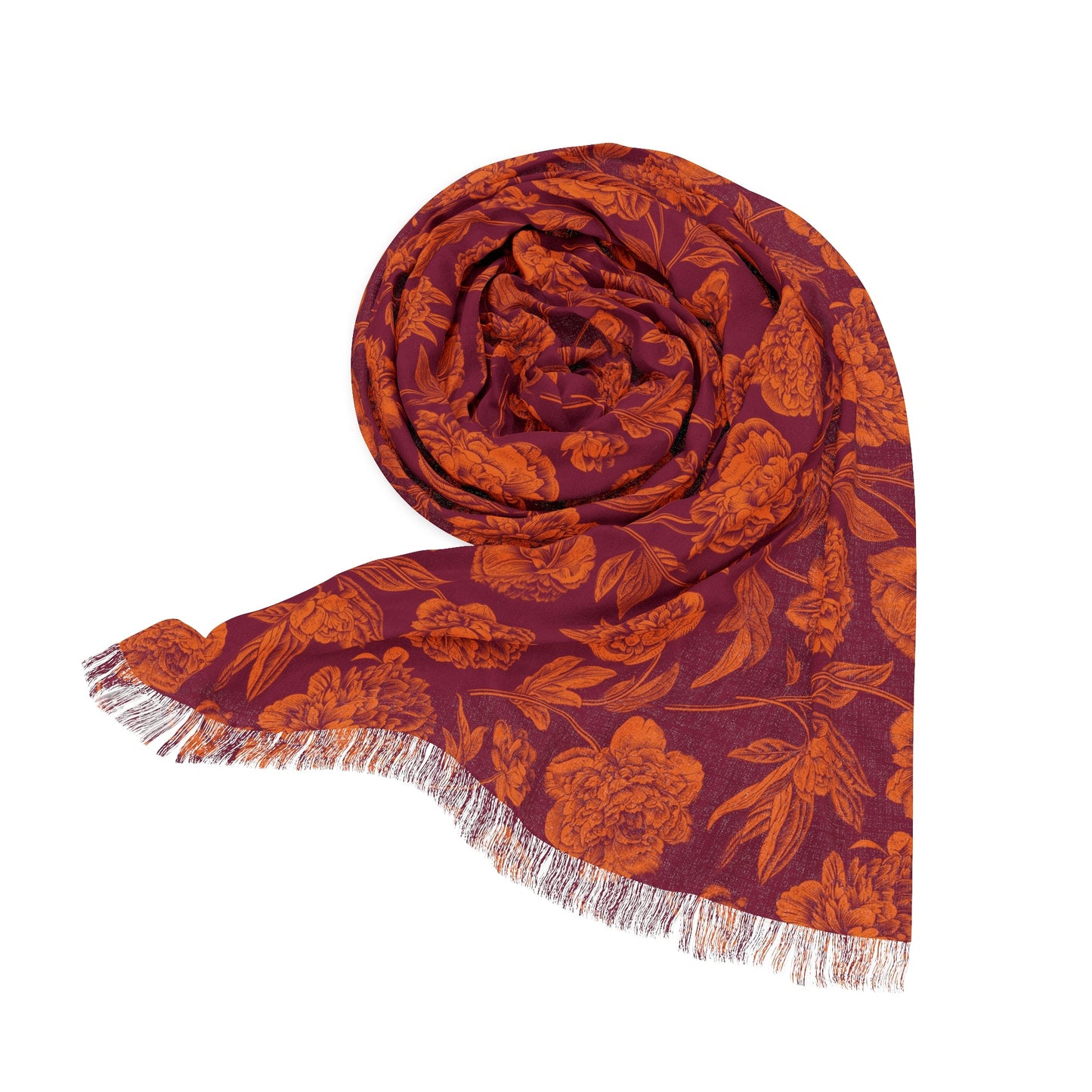 Scarf | Maroon & Orange | Peony