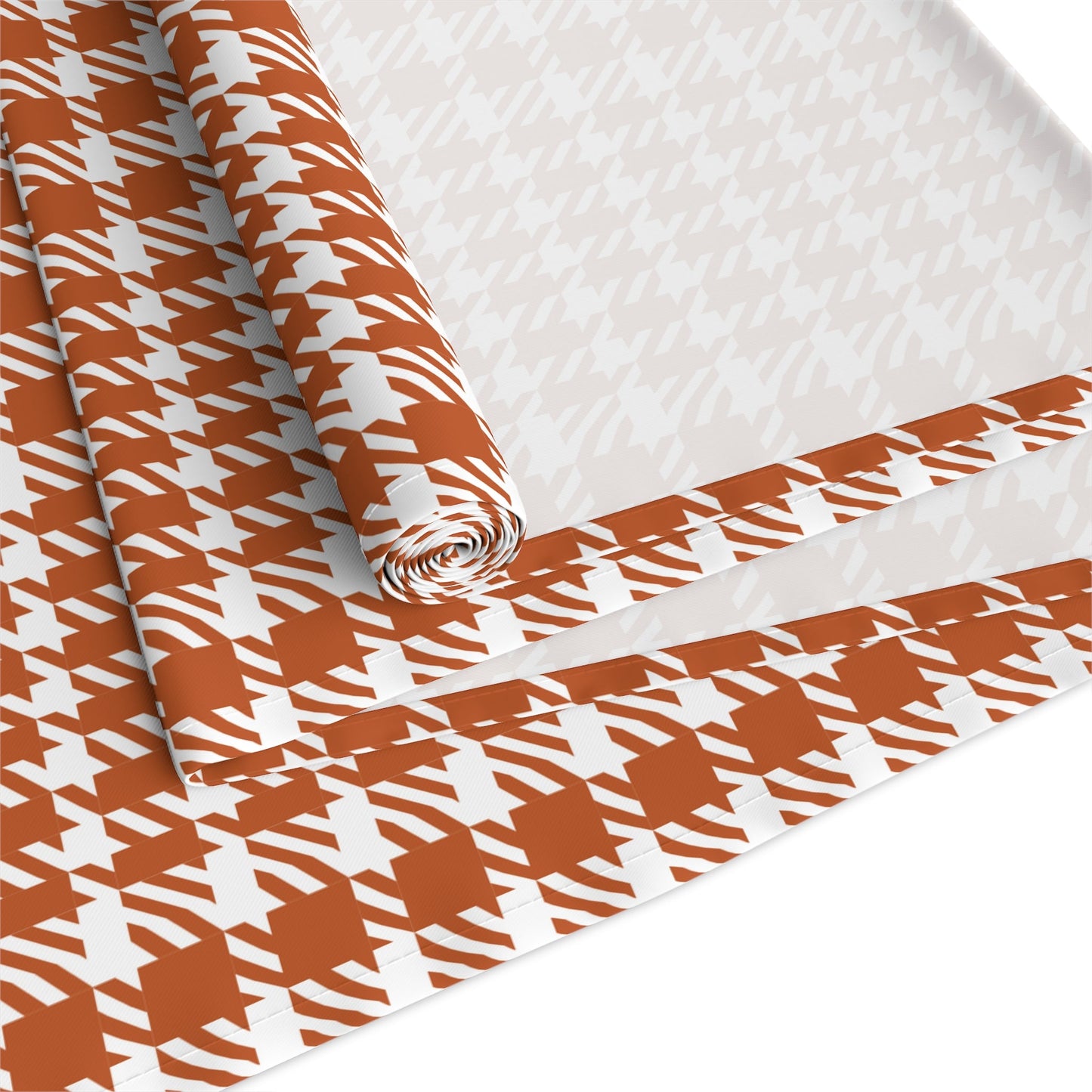 Table Runner | Dark Orange & White | Tweed
