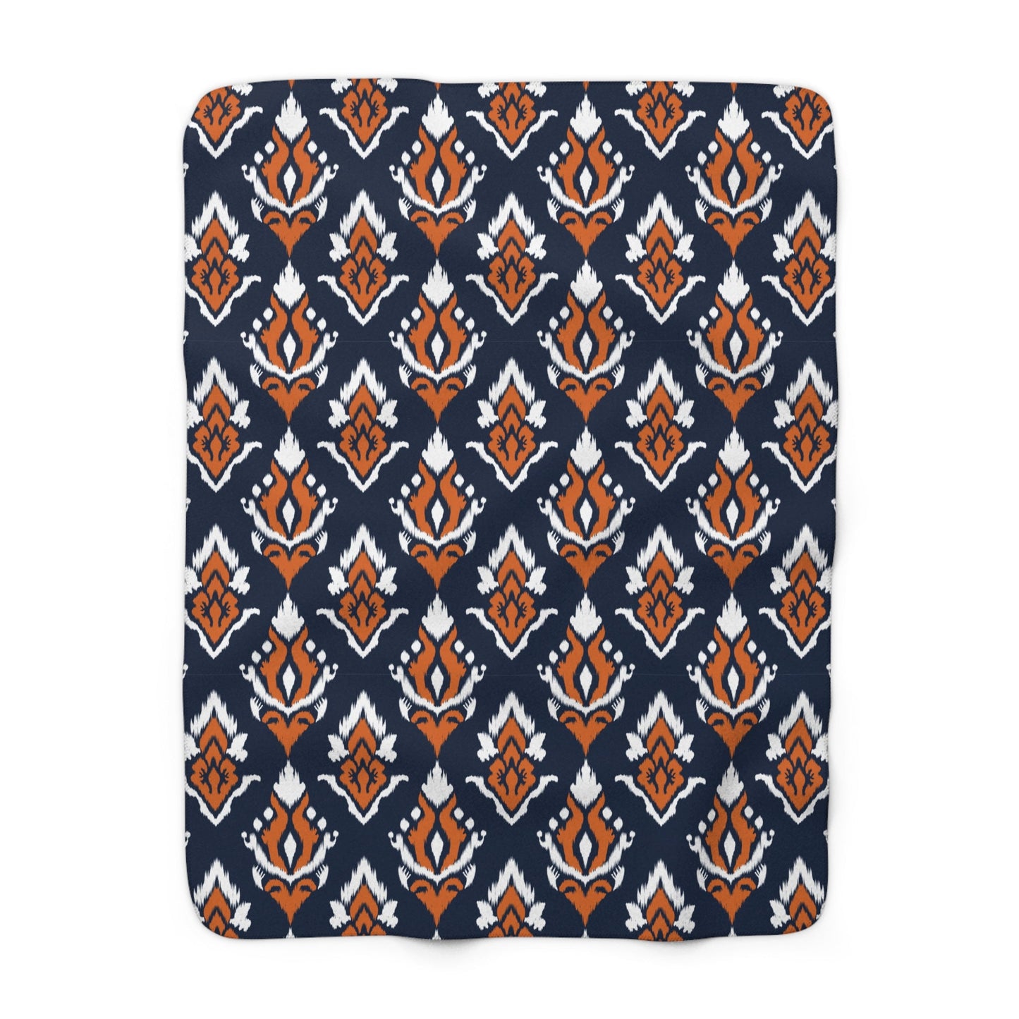 Sherpa Blanket | Orange & Blue | Ikat