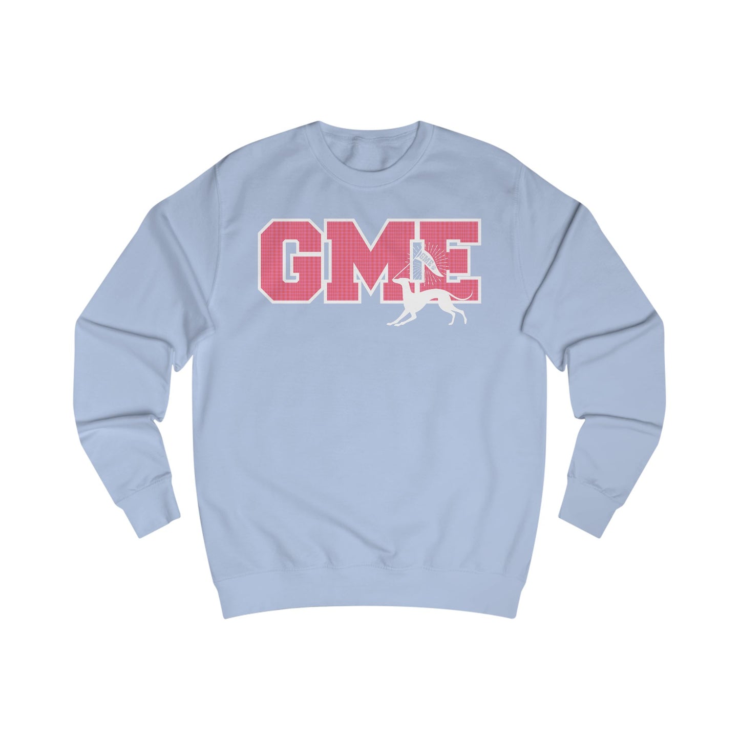 Adult Crewneck Sweatshirt | Greyhounds | Tartan Quilt Pink