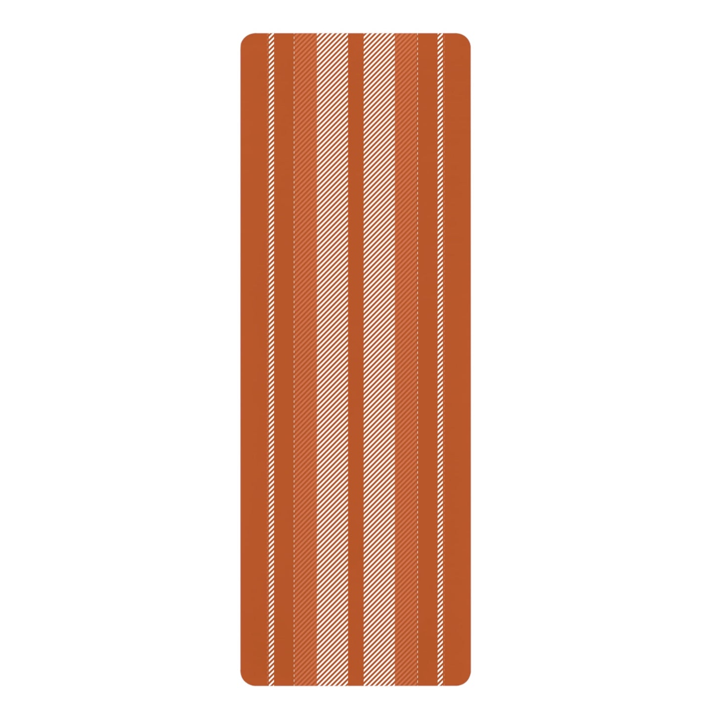 Yoga Mat | Dark Orange & White | Stripe