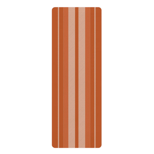 Yoga Mat | Dark Orange & White | Stripe