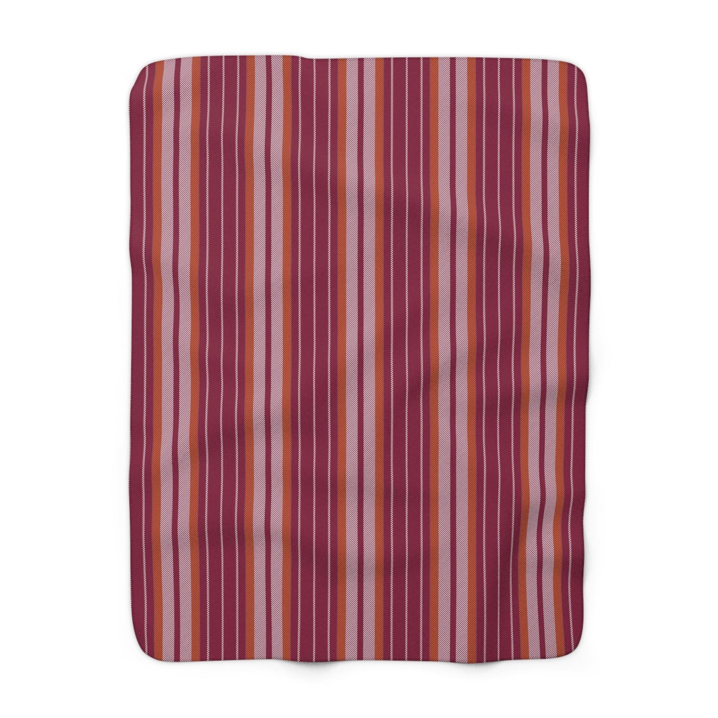 Sherpa Blanket | Maroon & Orange | Stripe