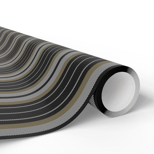 Gift Wrap | Black & Gold | Stripe