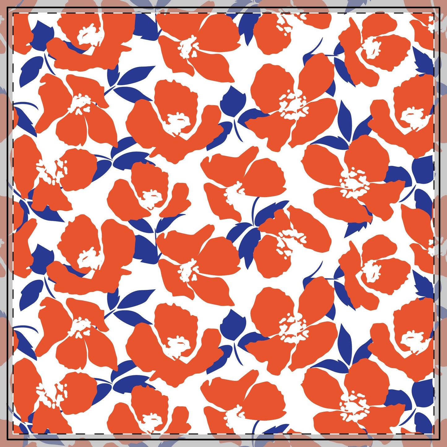 Tablecloth | Bright Blue & Orange | Poppy