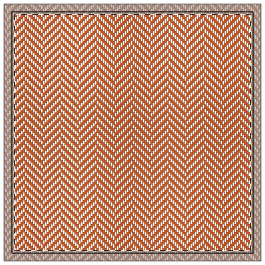 Napkins | Dark Orange & White | Herringbone