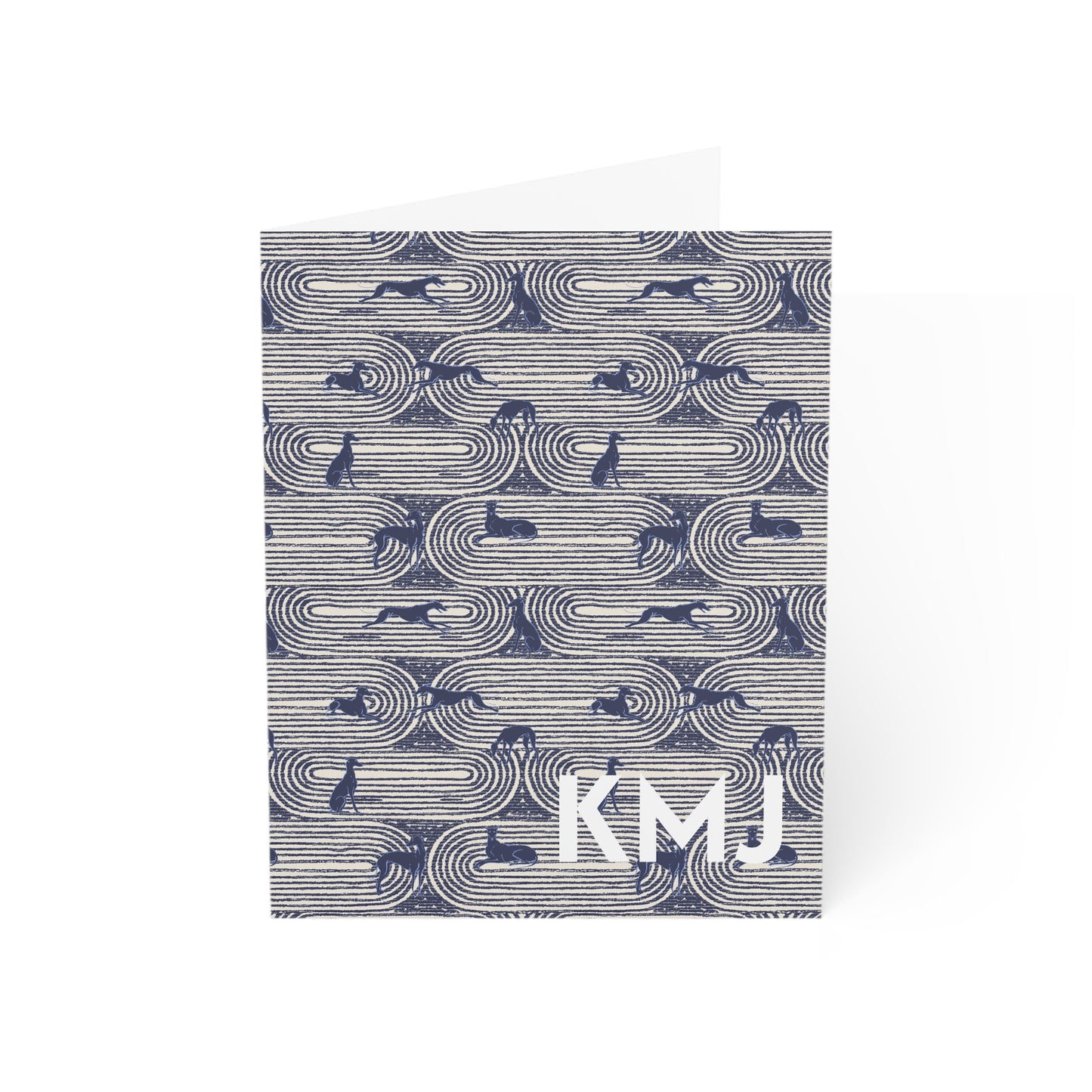 Monogram Notecards | Greyhounds | Blue Track
