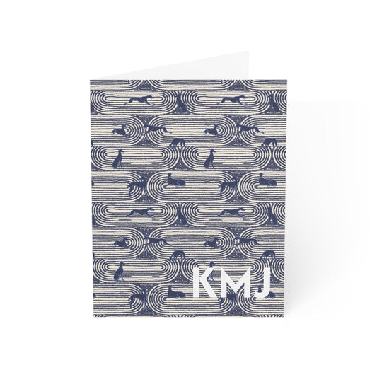 Monogram Notecards | Greyhounds | Blue Track