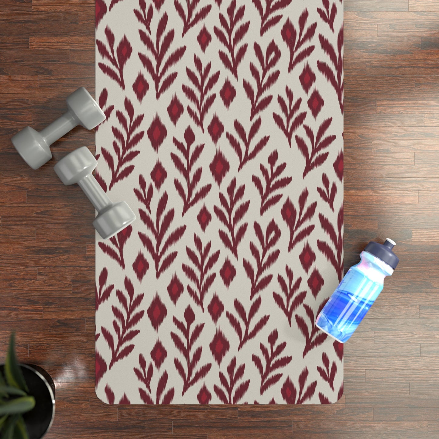 Yoga Mat | Maroon & White | Laurel