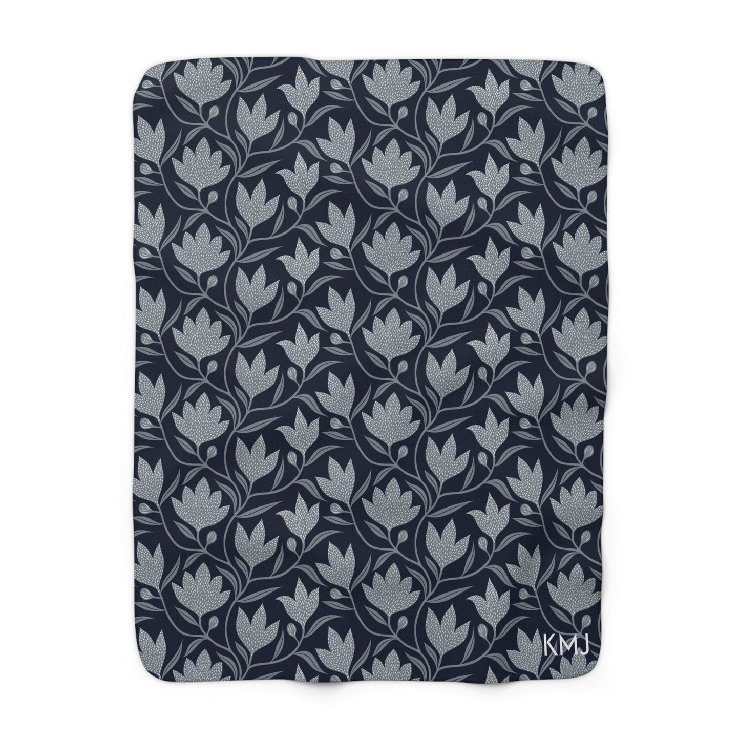 Sherpa Fleece Blanket- Personalized | Navy & White | Magnolia