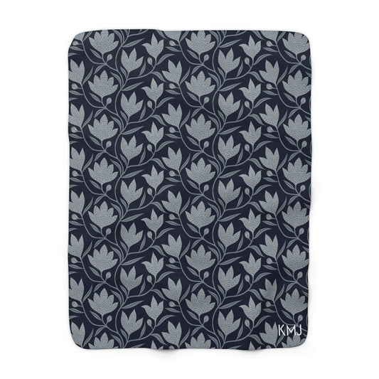 Sherpa Fleece Blanket- Personalized | Navy & White | Magnolia