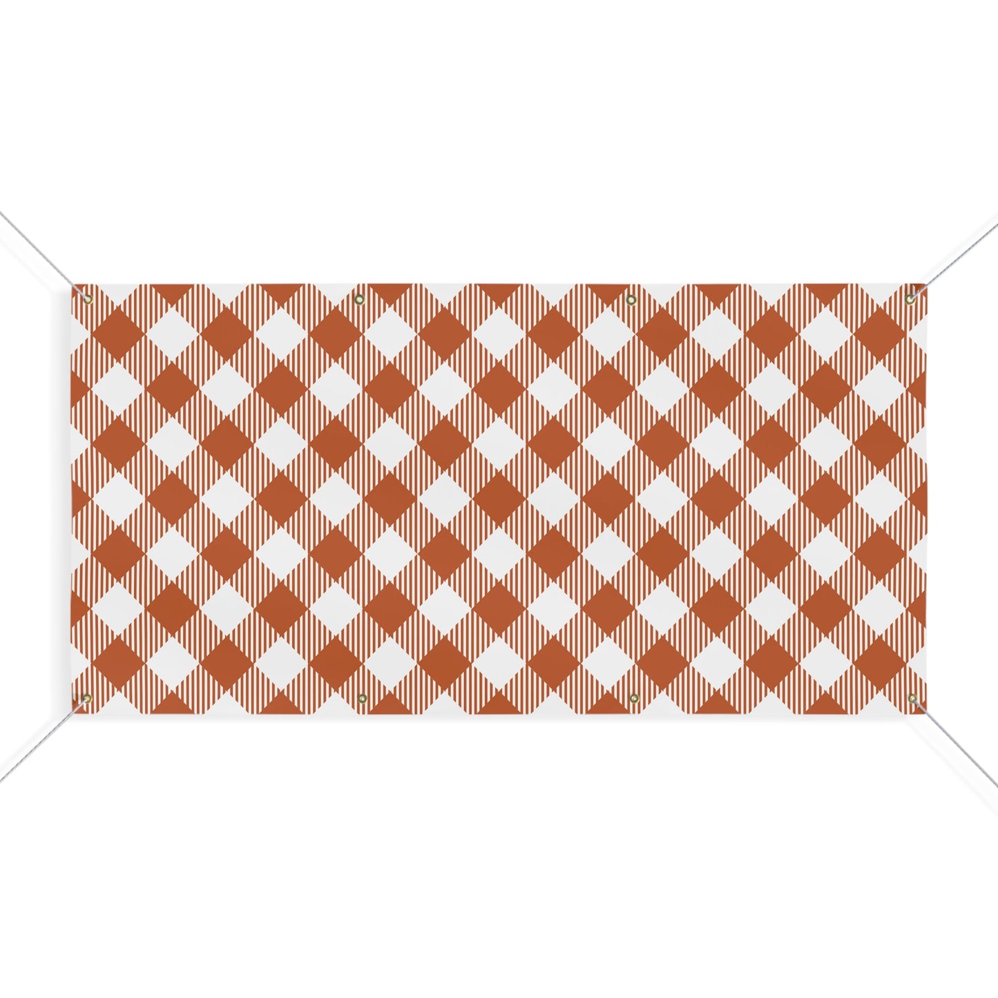 Banner | Dark Orange & White | Gingham