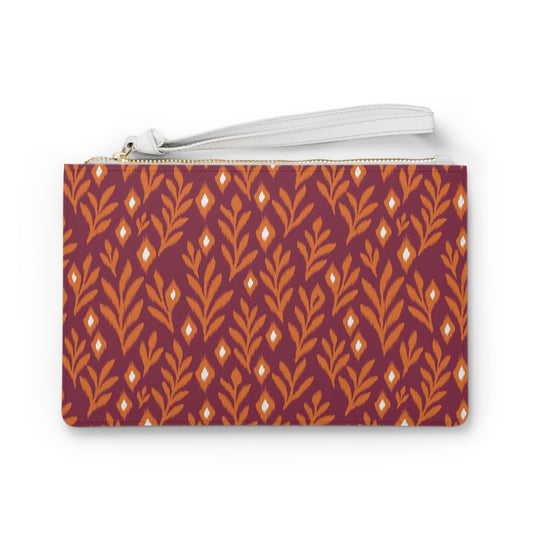 Clutch Bag | Maroon & Orange | Laurel