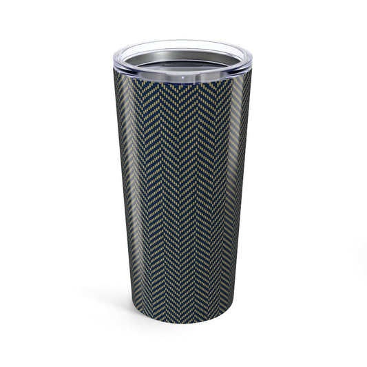 Tumbler | Blue & Gold | Herringbone