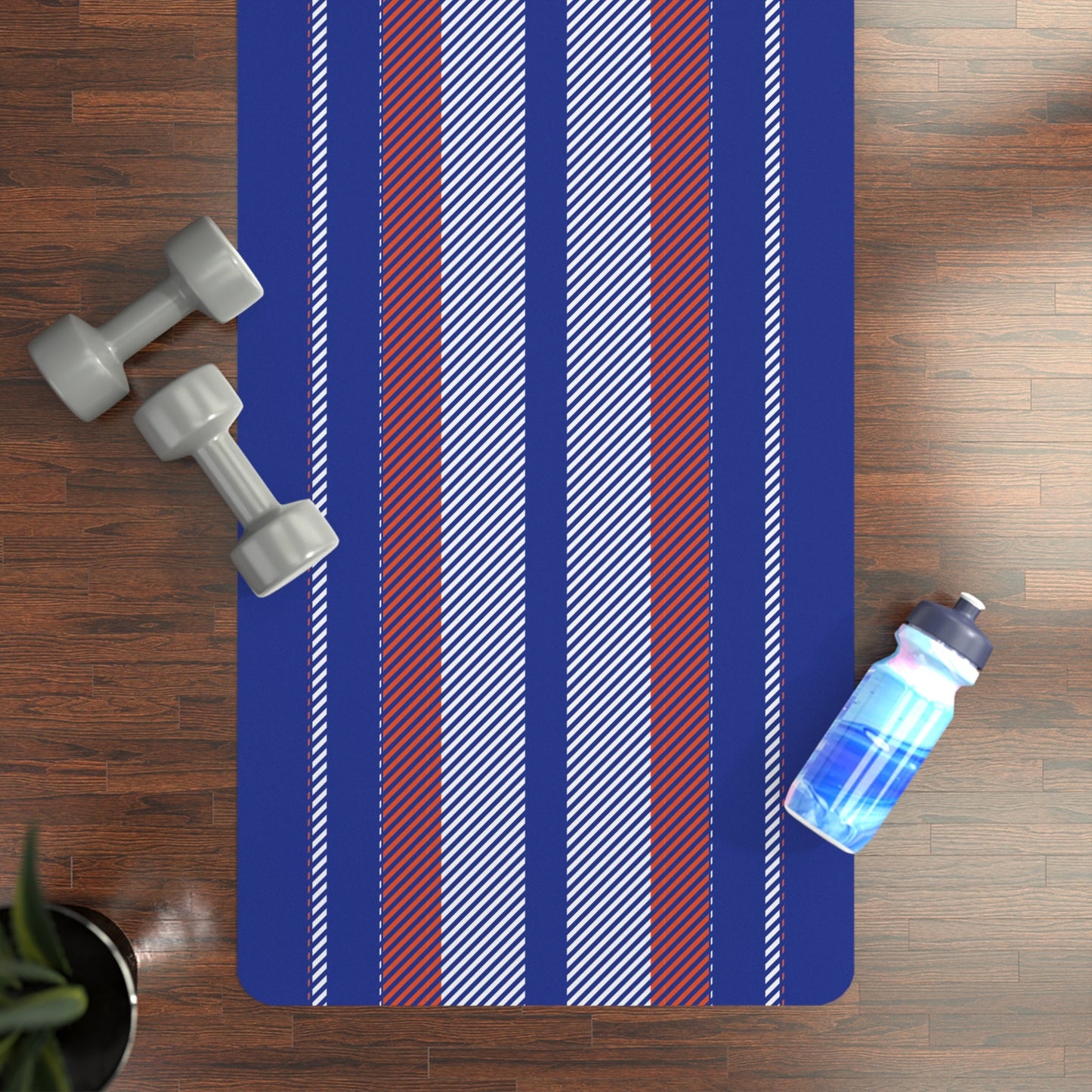 Yoga Mat | Bright Blue & Orange | Stripe
