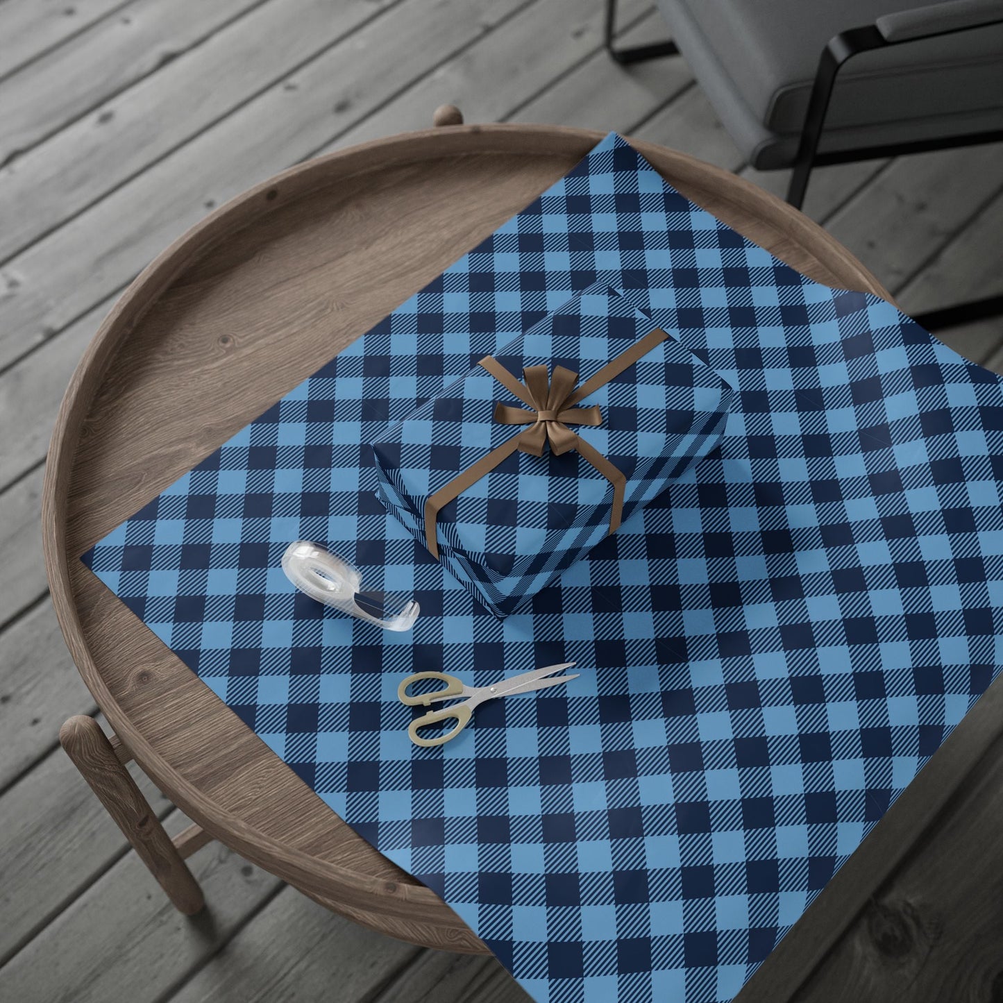 Gift Wrap | Light Blue & White | Gingham