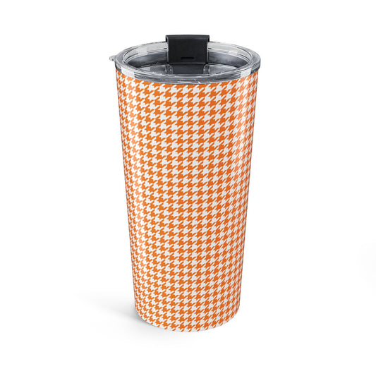 Tumbler | Orange & White | Houndstooth