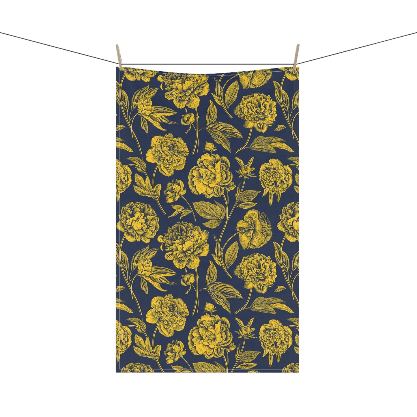 Tea Towels | Yellow & Blue | Peony