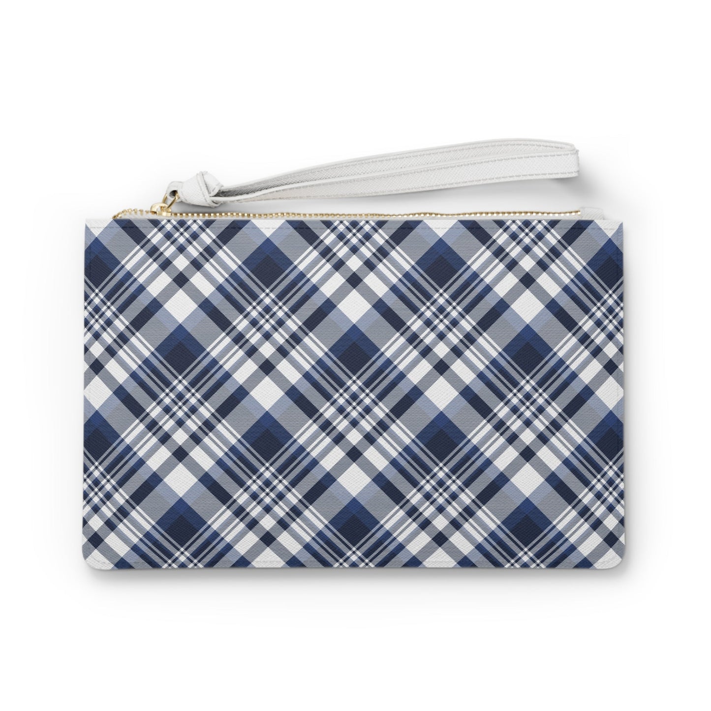 Clutch Bag | Navy & White | Tartan