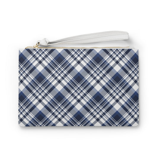 Clutch Bag | Navy & White | Tartan