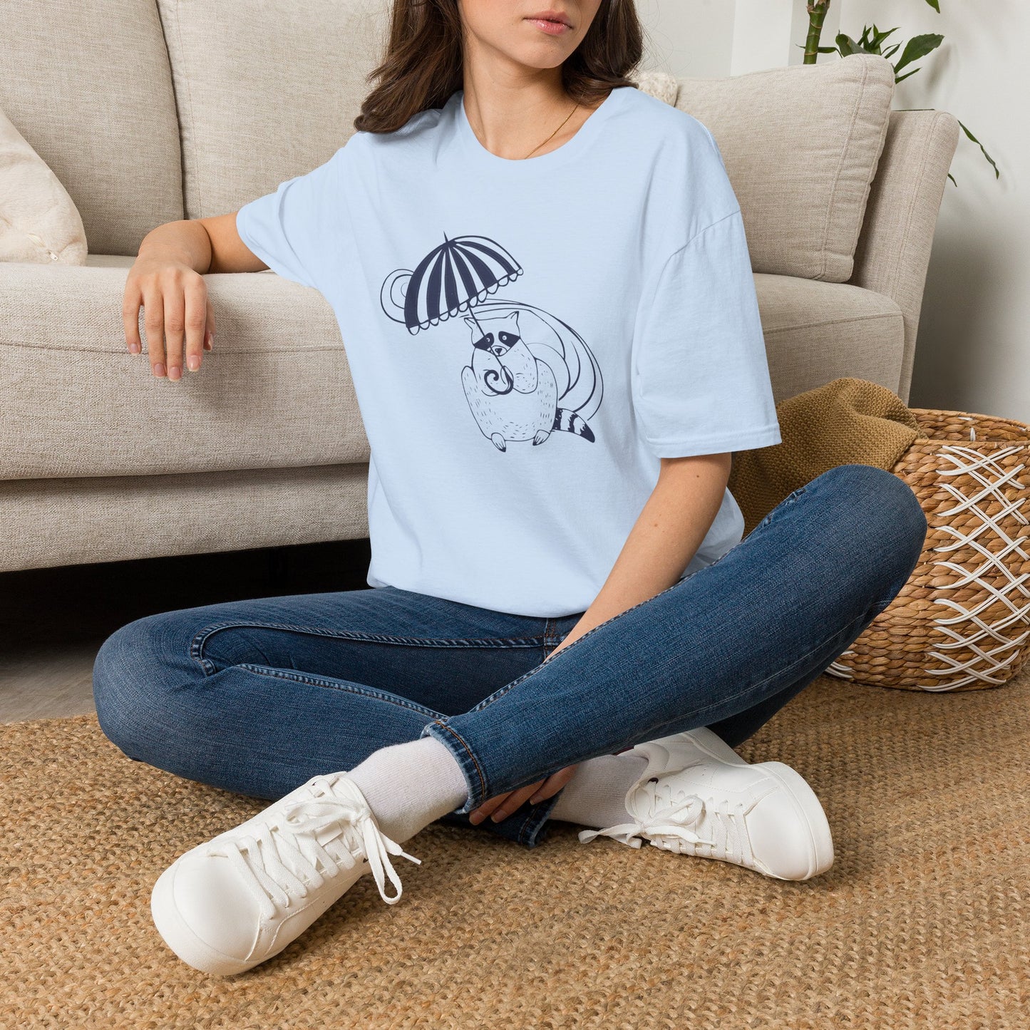 NYP Adult Tee | Raccoon Umbrella