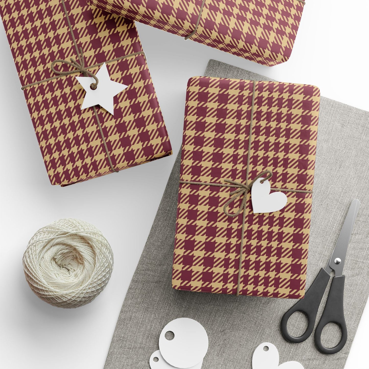 Gift Wrap | Maroon & Gold | Tweed