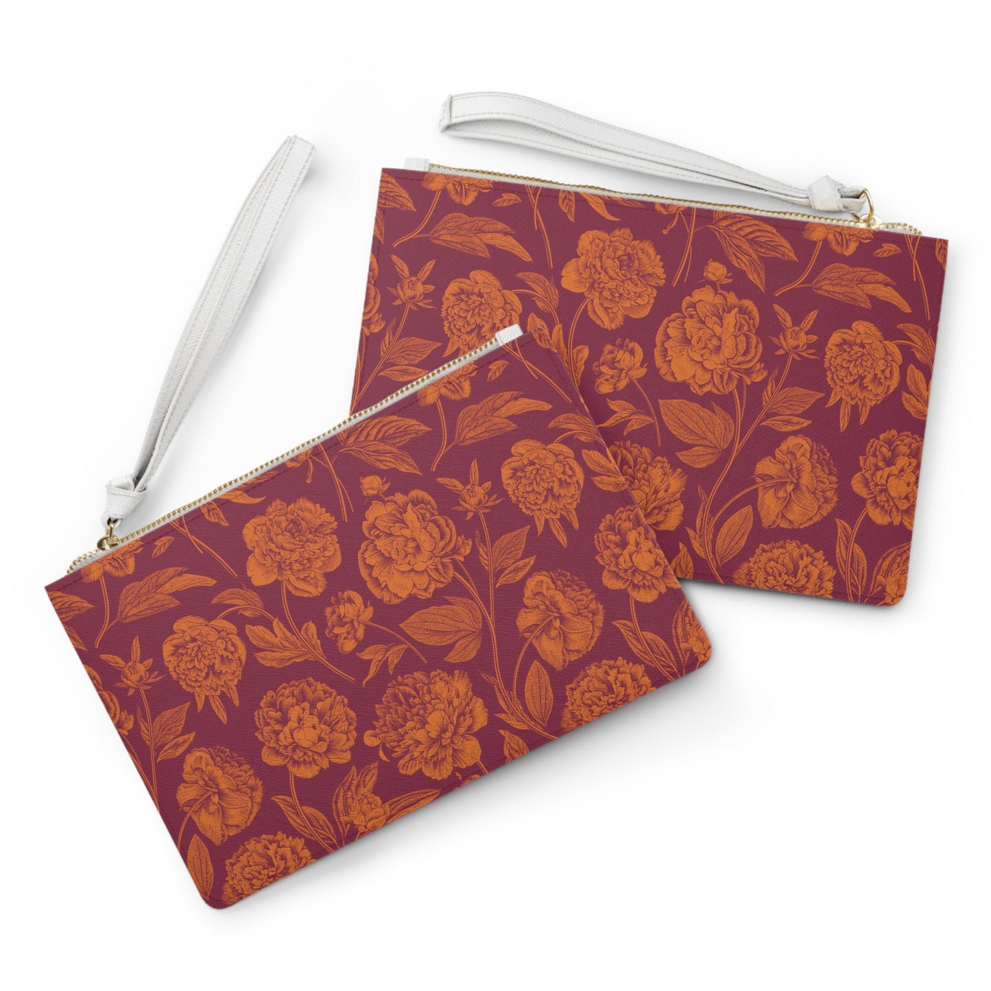 Clutch Bag | Maroon & Orange | Peony