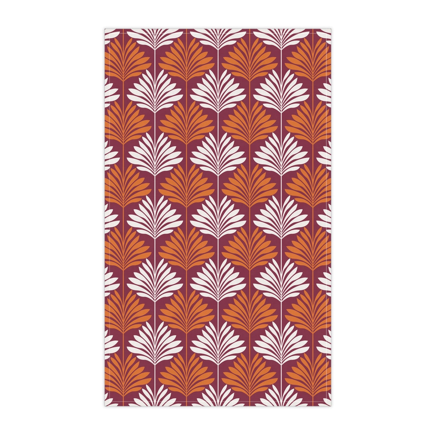 Tea Towels | Maroon & Orange | Deco