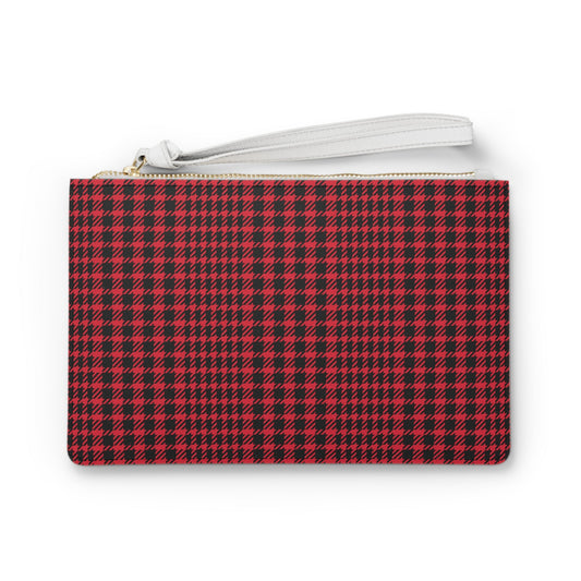 Clutch Bag | Red & Black | Tweed