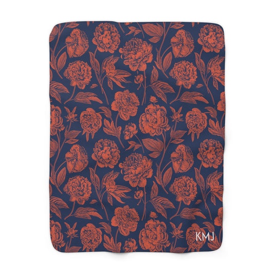 Sherpa Fleece Blanket- Personalized | Charlottesville, Virginia | Peony