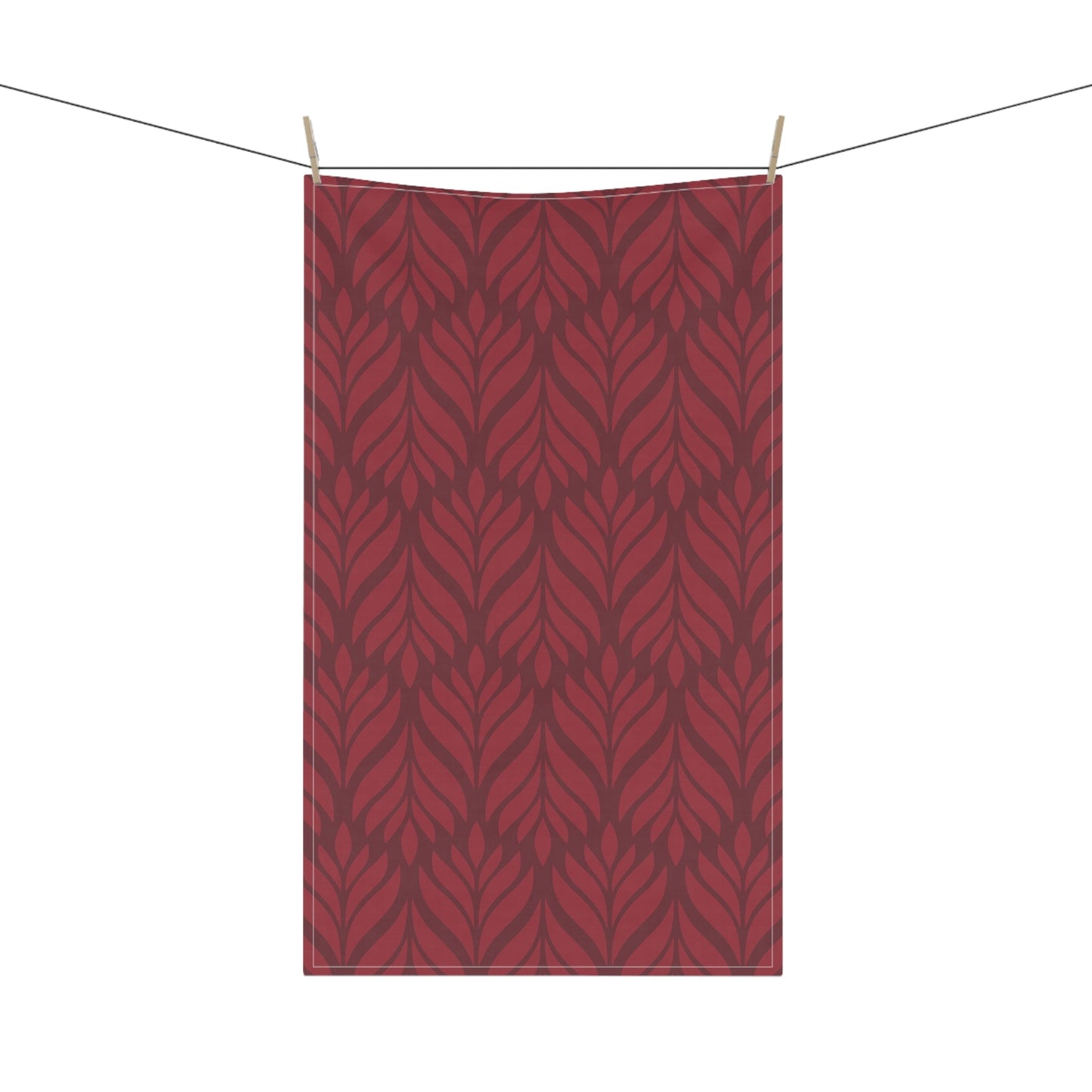 Tea Towel | Maroon & White | Palm