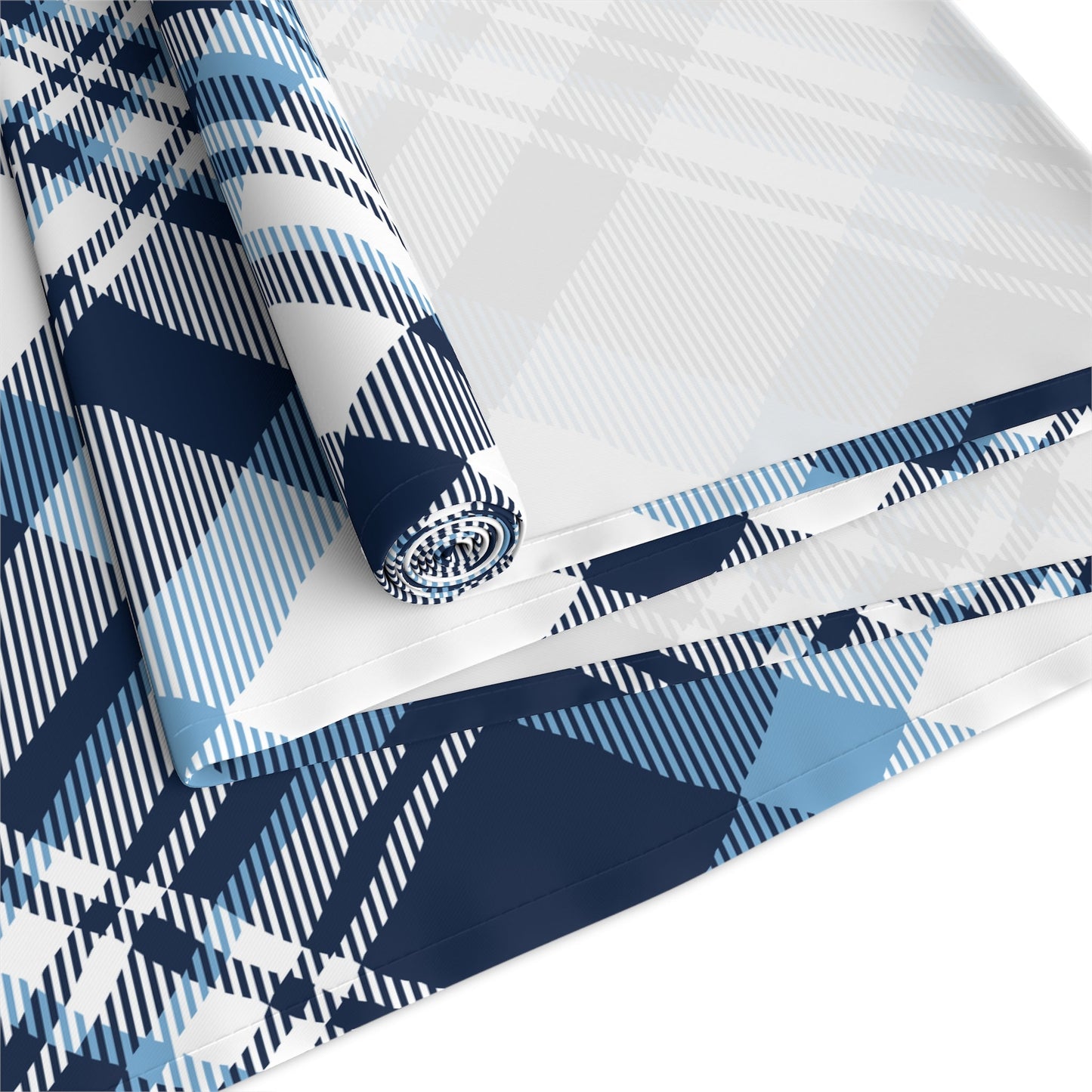 Table Runner | Light Blue & White | Tartan
