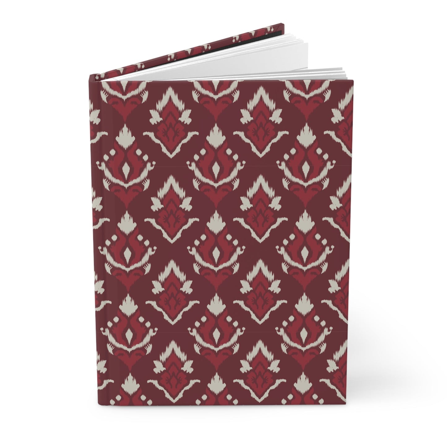 Hardcover Journal | Maroon & White | Ikat