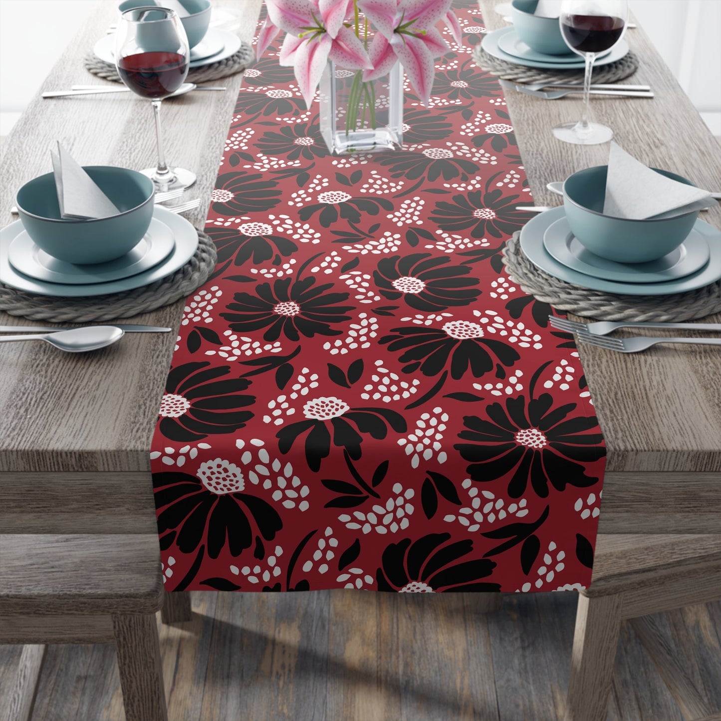 Table Runner | Red & Black | Bellis