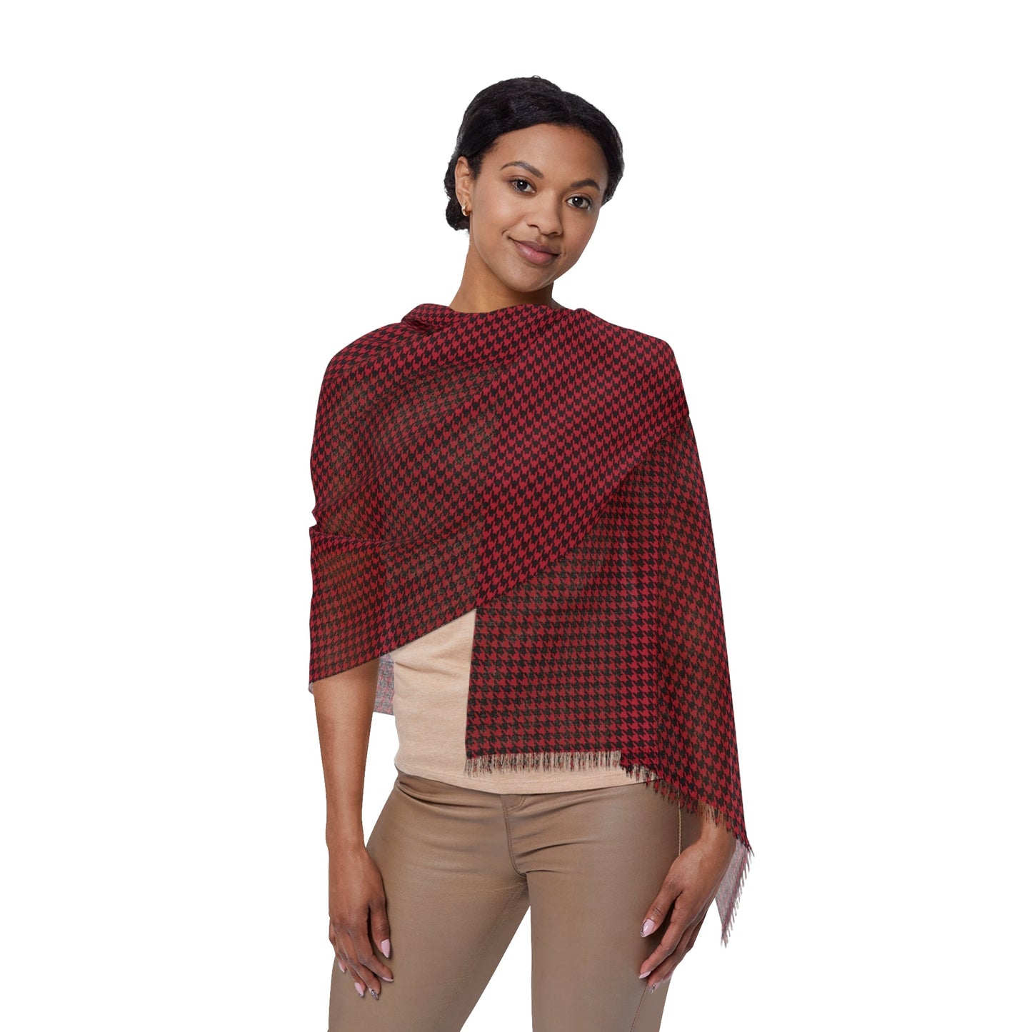 Scarf | Red & Black | Houndstooth