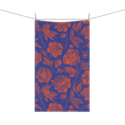 Tea Towel | Bright Blue & Orange | Peony