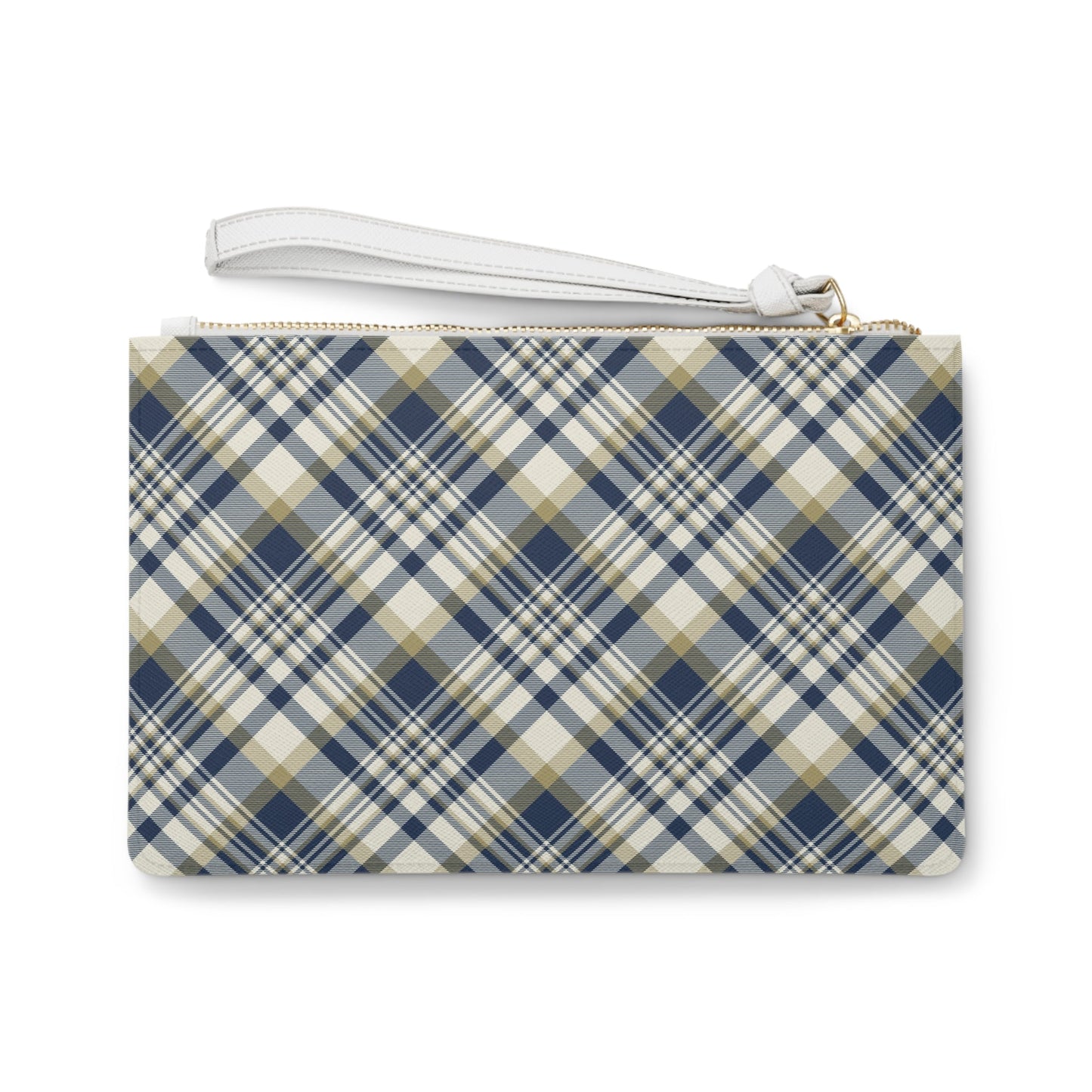 Clutch Bag | Gold & Blue | Tartan
