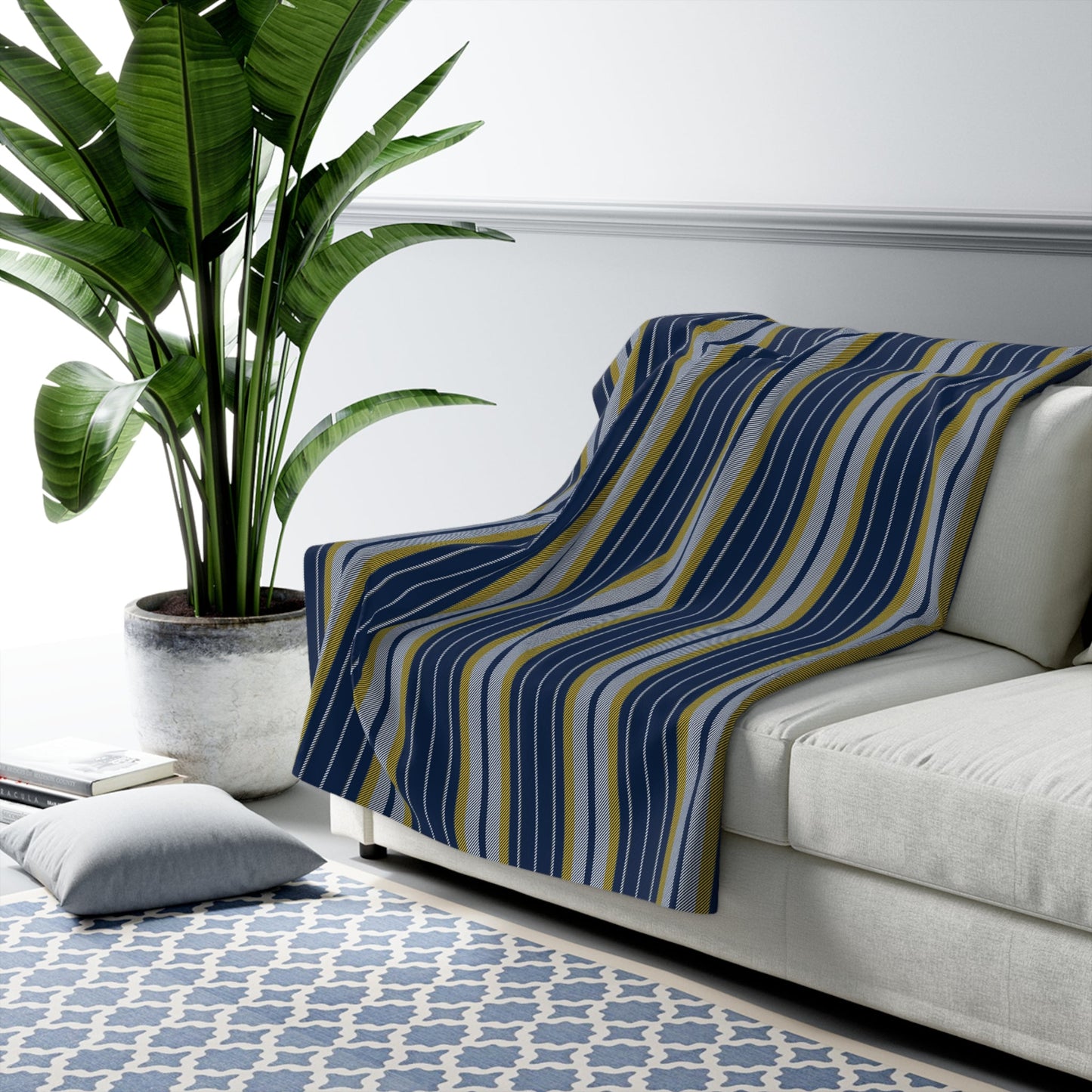 Sherpa Blanket | Yellow & Blue | Stripe