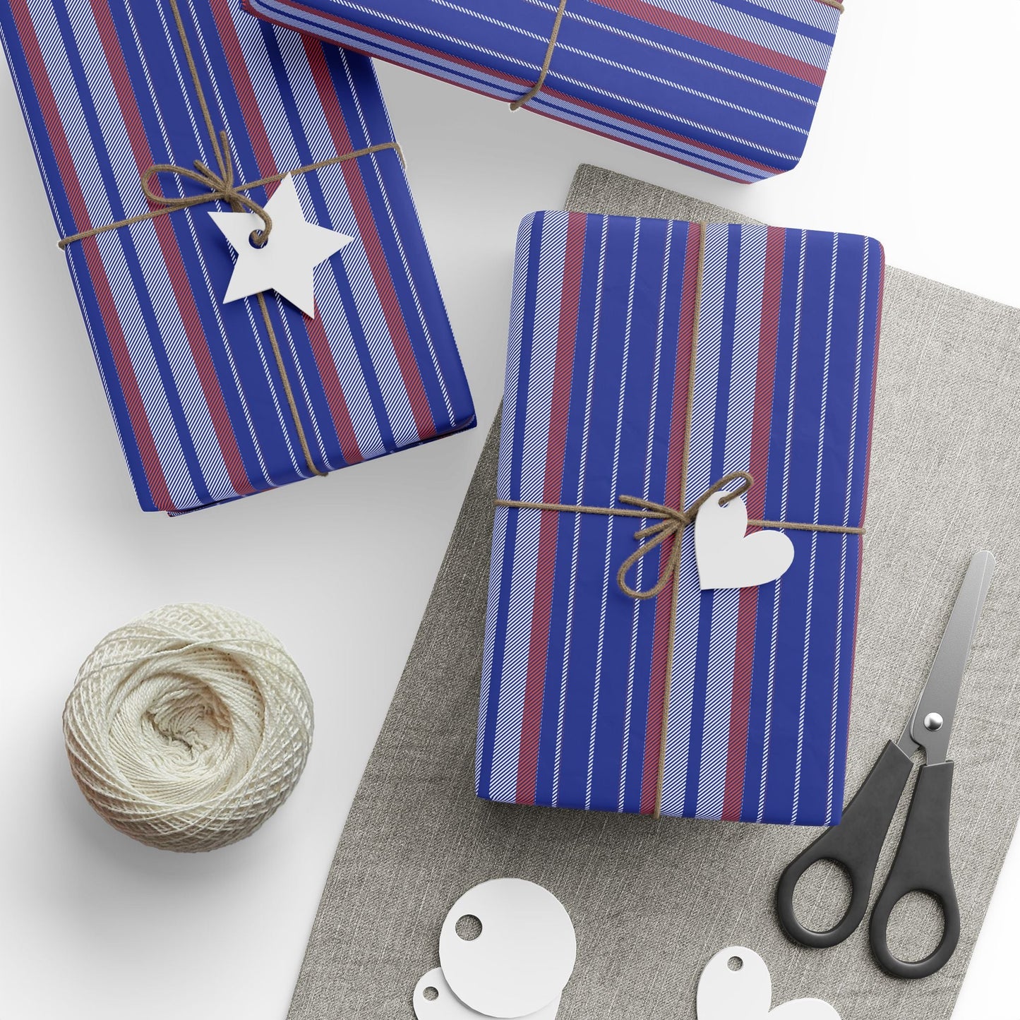 Gift Wrap | Bright Blue & Orange | Stripe