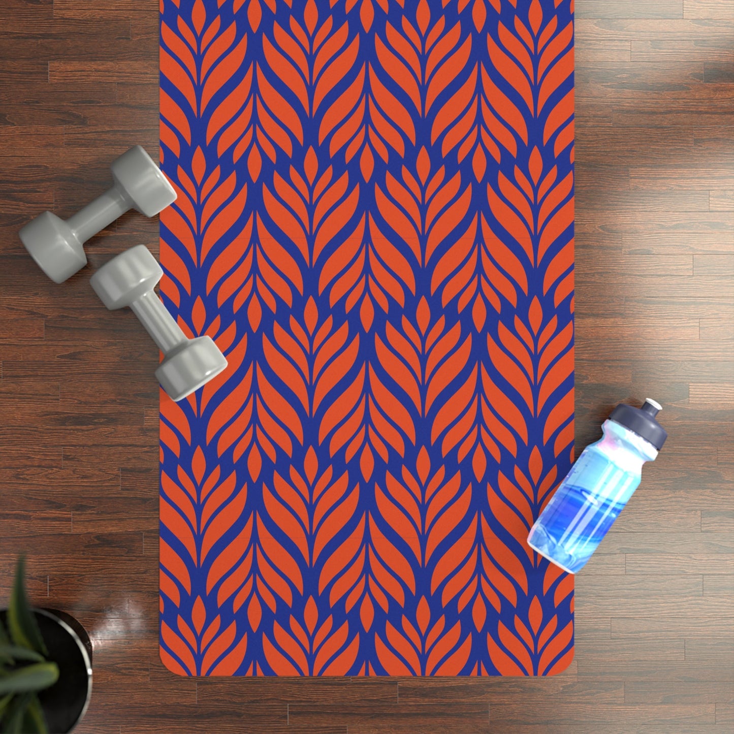 Yoga Mat | Bright Blue & Orange | Palm