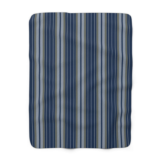 Sherpa Blanket | Blue & Gold | Stripe